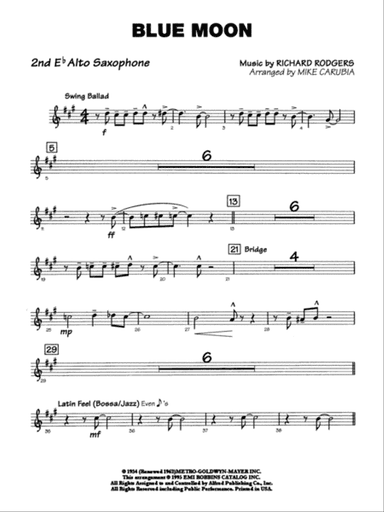 Blue Moon: 2nd E-flat Alto Saxophone