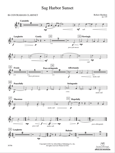 Sag Harbor Sunset: (wp) B-flat Contrabass Clarinet