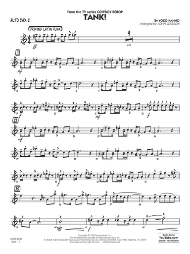 Tank! (from Cowboy Bebop) (arr. John Wasson) - Alto Sax 2
