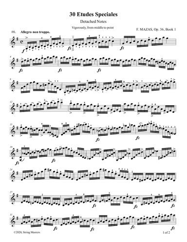 Mazas 75 Melodious & Progressive Studies Op 36, Book 1, No.06