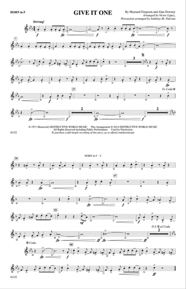 Give It One: 1st F Horn