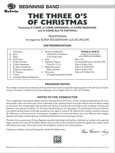 The Three O's of Christmas: Score