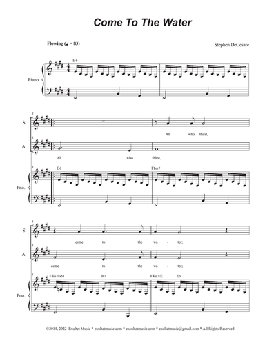 Come To The Water (Duet for Soprano and Alto solo)