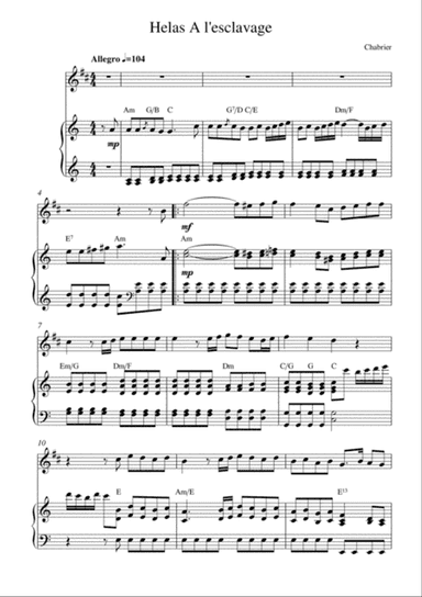 Helas! A l'esclavage (from Le roi malgré lui)