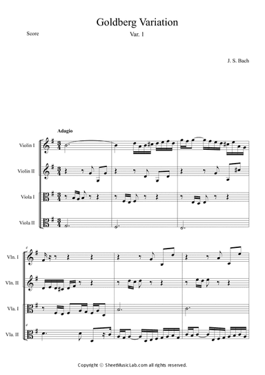 Goldberg Variation (BWV 988) Var. 1