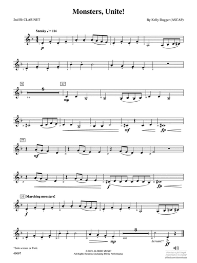 Monsters, Unite!: 2nd B-flat Clarinet