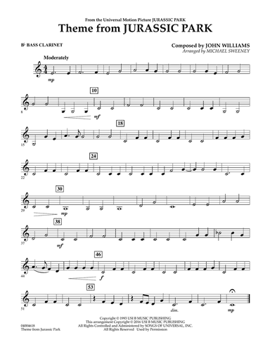 Theme from Jurassic Park - Bb Bass Clarinet
