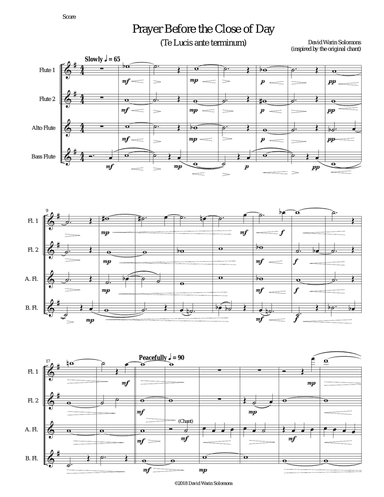 Prayer before the Close of day - based on the chant "Te Lucis ante terminum" - for flute quartet