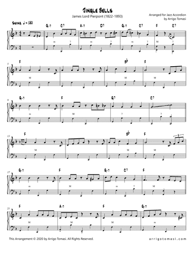 Jingle Bells - Arranged for Jazz Accordion