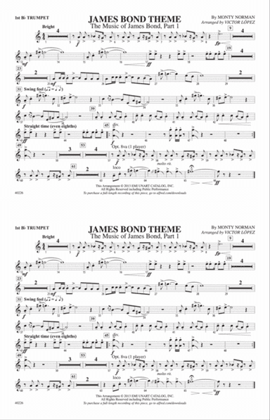 James Bond Theme: 1st B-flat Trumpet