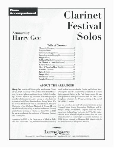 Clarinet Festival Solos