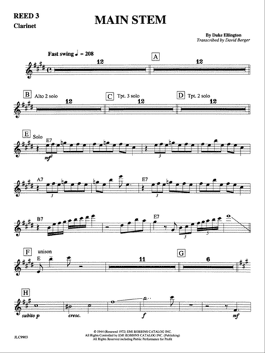 Main Stem: 1st B-flat Clarinet