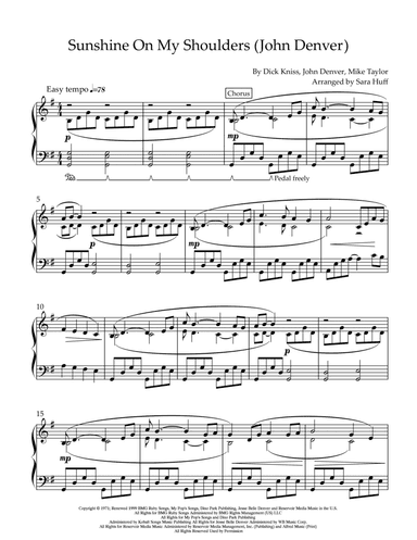 Sunshine On My Shoulders