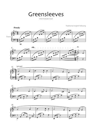 Greensleeves (Piano solo)