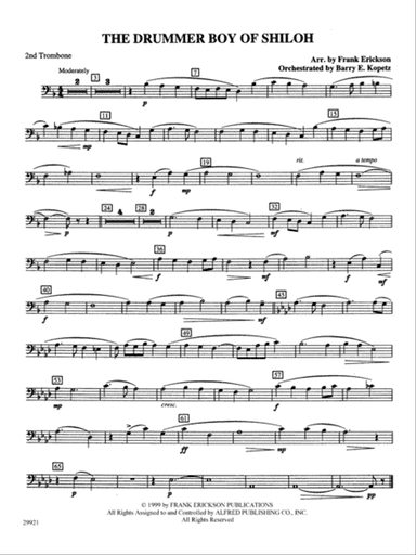 The Drummer Boy of Shiloh: 2nd Trombone