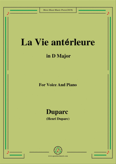 Duparc-La Vie antérleure in D Major
