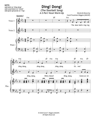 Ding! Dong! (The Doorbell Song) - A 2-Part Vocal Warm-Up
