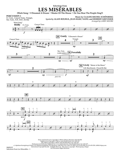 Selections from Les Misérables (arr. Larry Moore) - Percussion 1