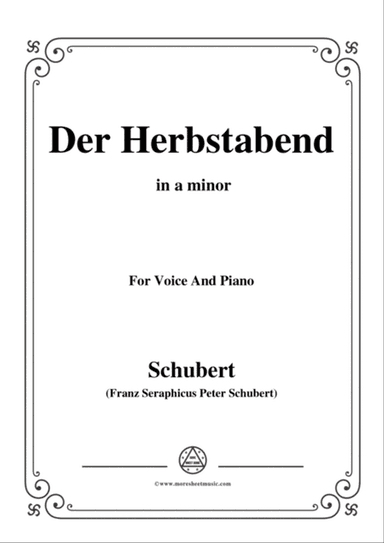 Schubert-Herbstabend,der in a minor,for voice and piano