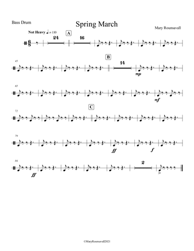 Spring March: BASS DRUM PART