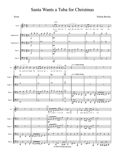 Santa Wants A Tuba For Christmas - Tuba/Euphonium Quartet