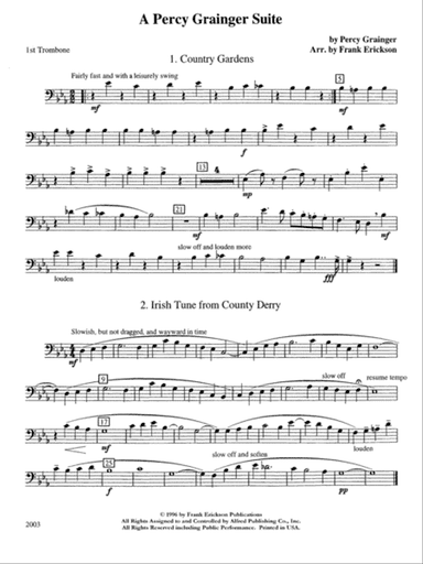 A Percy Grainger Suite: 1st Trombone