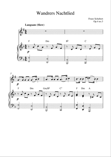 Wandrers Nachtlied (Op.4 no.3) (Bb clarinet solo and piano accompaniment)
