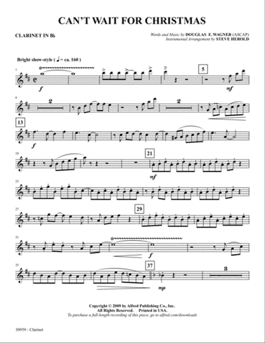 Can't Wait for Christmas: 1st B-flat Clarinet
