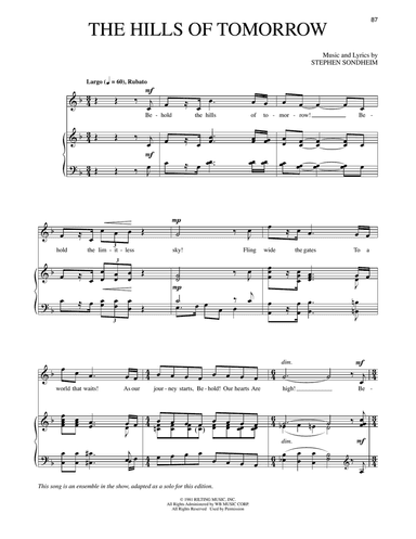 The Hills Of Tomorrow (from Merrily We Roll Along)