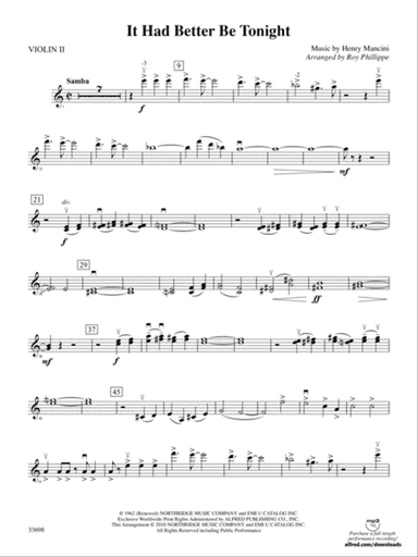 It Had Better Be Tonight (from The Pink Panther): 2nd Violin