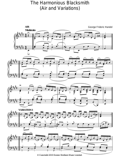 The Harmonious Blacksmith (Air And Variations)