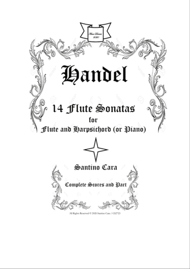 Handel - 14 Flute Sonatas Op.1 for Flute and Harpsichord or Piano - Scores and Part