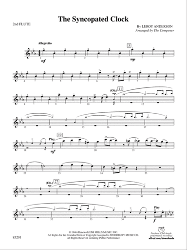 The Syncopated Clock: 2nd Flute
