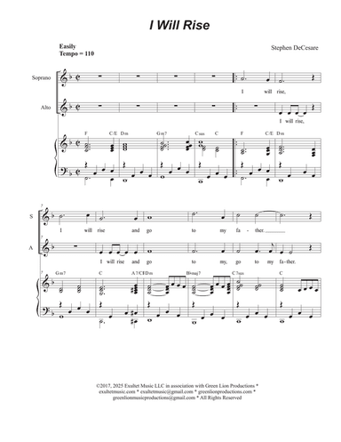 I Will Rise (Psalm 51) (2-part choir - (SA)