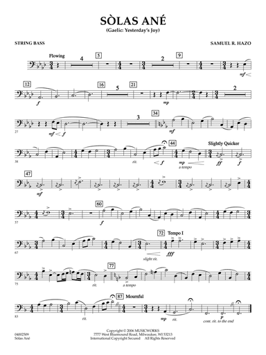 Sòlas Ané (Yesterday's Joy) - String Bass