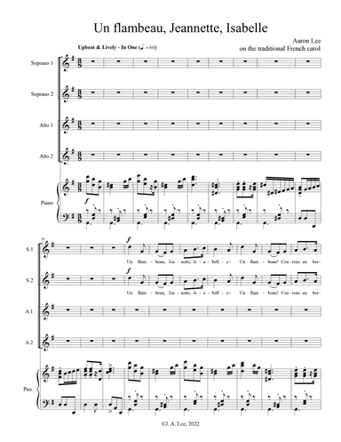 Un Flambeau, Jeanette, Isabelle (for SSAA choir and piano)