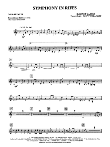 Symphony in Riffs: 3rd B-flat Trumpet