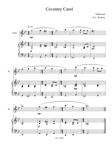 Coventry Carol (Flute Solo with Piano Accompaniment)
