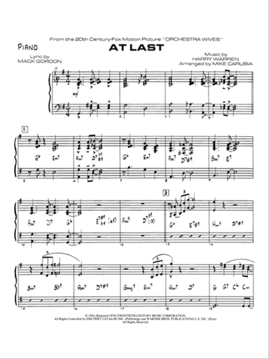 At Last: Piano Accompaniment