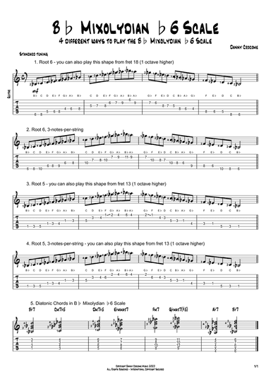 Bb Mixolydian b6 Scale (4 Ways to Play)