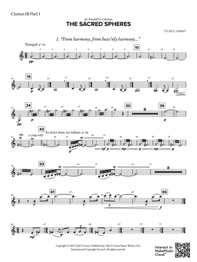The Sacred Spheres: 1st B-flat Clarinet