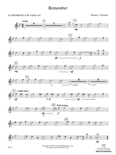 Remember: (wp) 1st B-flat Trombone T.C.