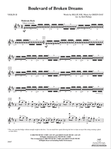 Boulevard of Broken Dreams: 2nd Violin