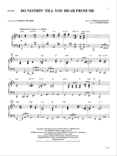 Do Nothin' Till You Hear from Me: Piano Accompaniment