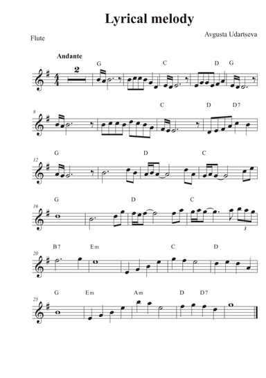 Lyrical Melody - Flute/Piano