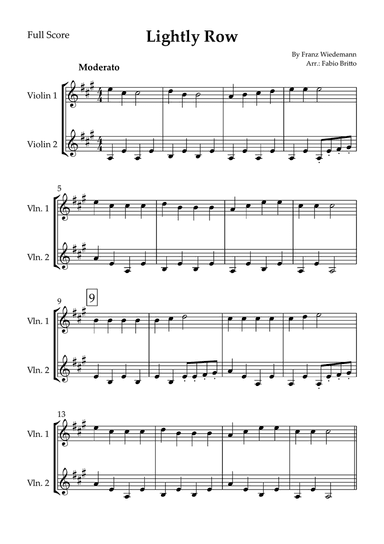 Lightly Row for Violin Duo