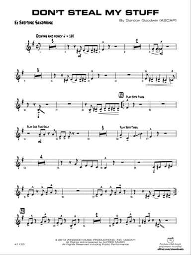 Don't Steal My Stuff: E-flat Baritone Saxophone