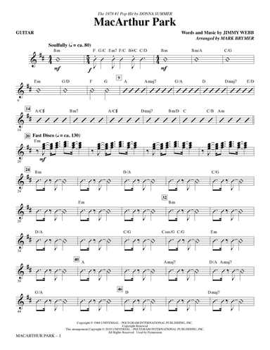 MacArthur Park (arr. Mark Brymer) - Guitar