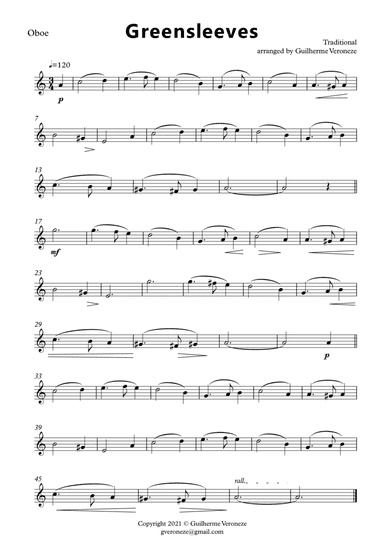 Greensleeves (Oboe + Basson)