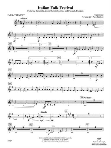 Italian Folk Festival: 2nd B-flat Trumpet